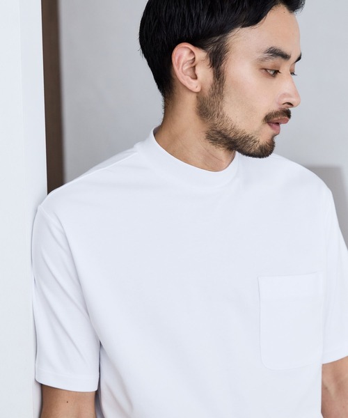 JUN STANDARD PICKS(ジュンスタンダードピックス)の「CVCリバーレイズドネックTシャツ(Tシャツ/カットソー・メンズ・ブラック/ホワイト系その他/ベージュ系その他・S/M/LL/L)」の6枚目の写真