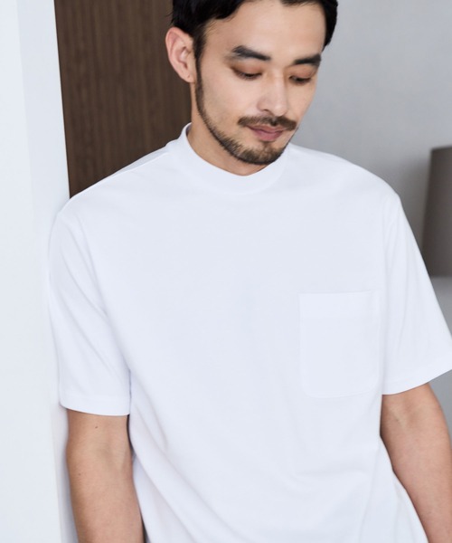 JUN STANDARD PICKS(ジュンスタンダードピックス)の「CVCリバーレイズドネックTシャツ(Tシャツ/カットソー・メンズ・ブラック/ホワイト系その他/ベージュ系その他・S/M/LL/L)」の7枚目の写真