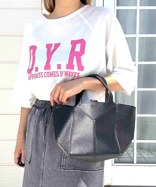 Q（キュー）の「シルケットロゴTシャツ（Tシャツ/カットソー・レディース・ホワイト/ライトグレー/レッド・MEDIUM）」の6枚目の写真