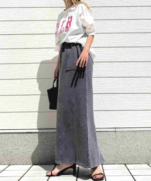 Q（キュー）の「シルケットロゴTシャツ（Tシャツ/カットソー・レディース・ホワイト/ライトグレー/レッド・MEDIUM）」の18枚目の写真