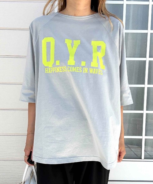 Q（キュー）の「シルケットロゴTシャツ（Tシャツ/カットソー・レディース・ホワイト/ライトグレー/レッド・MEDIUM）」の9枚目の写真