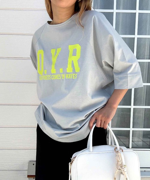 Q（キュー）の「シルケットロゴTシャツ（Tシャツ/カットソー・レディース・ホワイト/ライトグレー/レッド・MEDIUM）」の10枚目の写真