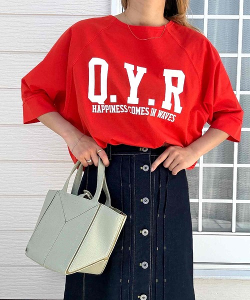 Q（キュー）の「シルケットロゴTシャツ（Tシャツ/カットソー・レディース・ホワイト/ライトグレー/レッド・MEDIUM）」の13枚目の写真