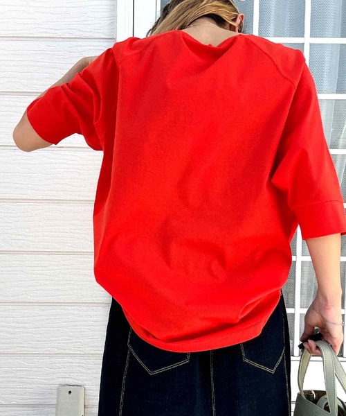 Q（キュー）の「シルケットロゴTシャツ（Tシャツ/カットソー・レディース・ホワイト/ライトグレー/レッド・MEDIUM）」の15枚目の写真