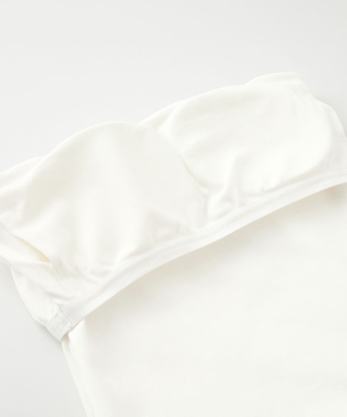 CHAN ME(チャンミ)の「カップ付きベアトップ(チューブトップ・レディース・ホワイト/ブラック・MEDIUM/LARGE)」の21枚目の写真