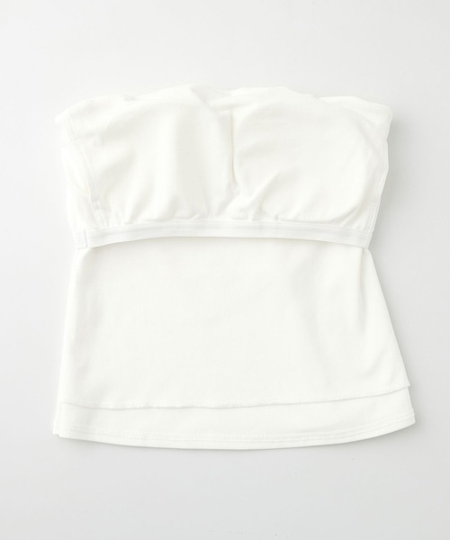 CHAN ME(チャンミ)の「カップ付きベアトップ(チューブトップ・レディース・ホワイト/ブラック・MEDIUM/LARGE)」の22枚目の写真