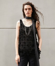 フラワーメッシュレイヤータンク / Flower Mesh Layer Tank