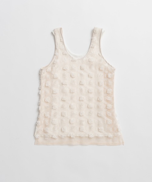 PRANK PROJECT（プランクプロジェクト）の「フラワーメッシュレイヤータンク / Flower Mesh Layer Tank（タンクトップ・レディース・ブラック/ホワイト・FREE）」の20枚目の写真