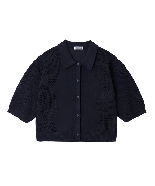 LA MARINE FRANCAISE（マリン フランセーズ）の「透かし柄ポロニット（ニット/セーター・レディース・キャメル/オフホワイト/ネイビー・FREE）」の2枚目の写真