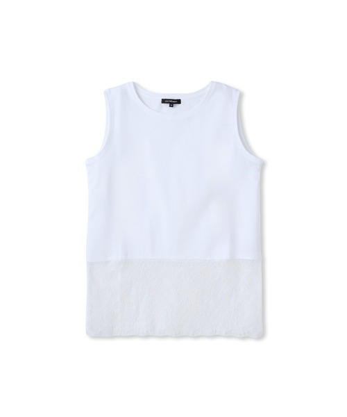 LAUTREAMONT(ロートレアモン)の「レースドッキングインナー(Tシャツ/カットソー・レディース・ホワイト/ブラック・9号)」の1枚目の写真