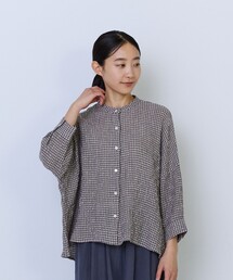 コットンリネンワイドシルエットブラウス