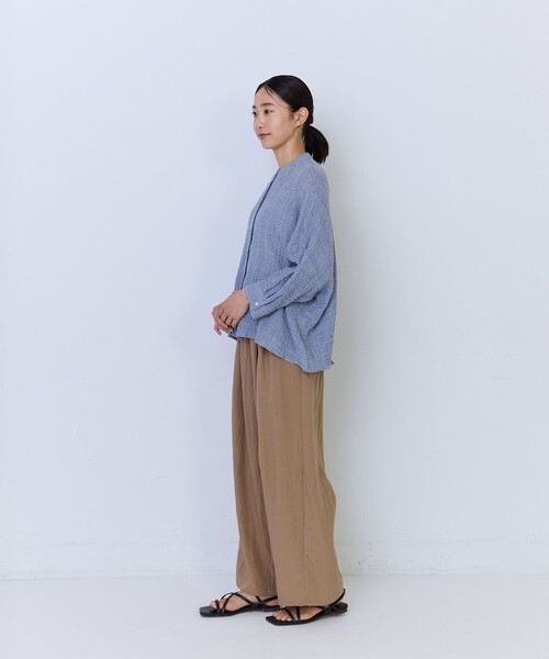 ADIEU TRISTESSE（アデュートリステス）の「コットンリネンワイドシルエットブラウス（シャツ/ブラウス・レディース・カーキ/ブルー系その他・38）」の18枚目の写真