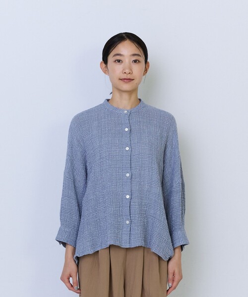 ADIEU TRISTESSE（アデュートリステス）の「コットンリネンワイドシルエットブラウス（シャツ/ブラウス・レディース・カーキ/ブルー系その他・38）」の16枚目の写真