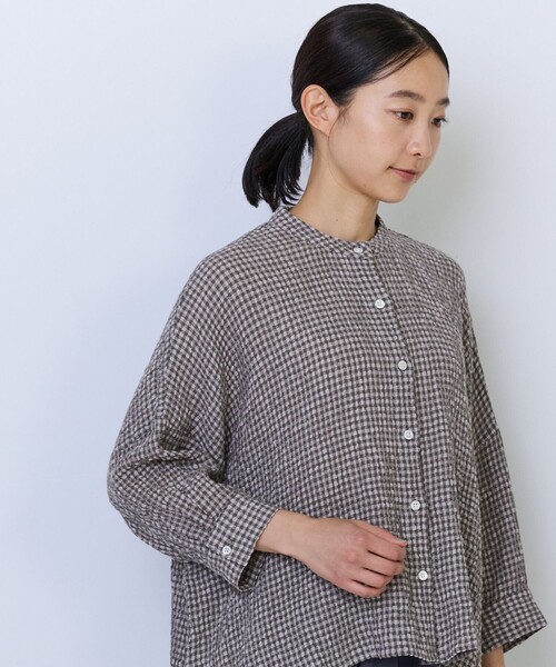 ADIEU TRISTESSE（アデュートリステス）の「コットンリネンワイドシルエットブラウス（シャツ/ブラウス・レディース・カーキ/ブルー系その他・38）」の5枚目の写真