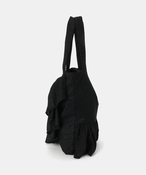 B.C STOCK(ベーセーストック)の「T.S.L/ティーエスエル フリルトートバッグ(トートバッグ・レディース・ブラック/シルバー/ベージュ・FREE)」の4枚目の写真