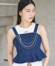 Denim bustier/ペプラムデニムビスチェ