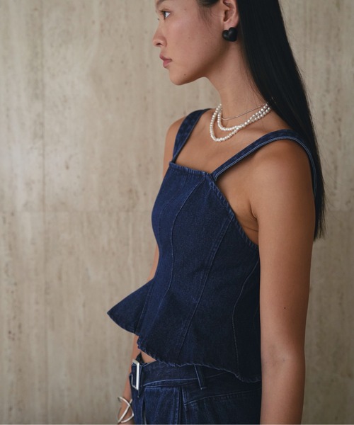 SOEMIN（ソミン）の「Denim bustier／ペプラムデニムビスチェ（その他トップス・レディース・インディゴブルー・FREE）」の8枚目の写真