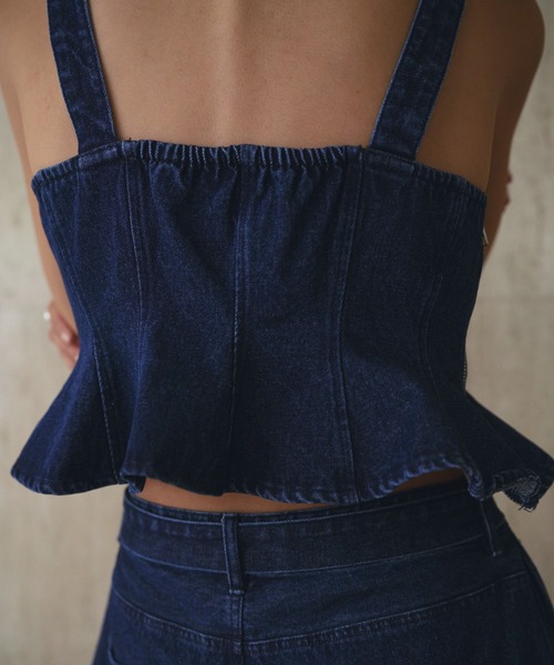 SOEMIN（ソミン）の「Denim bustier／ペプラムデニムビスチェ（その他トップス・レディース・インディゴブルー・FREE）」の3枚目の写真