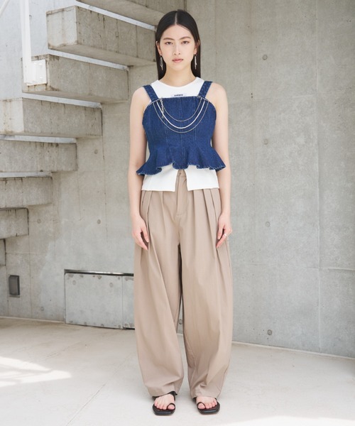 SOEMIN（ソミン）の「Denim bustier／ペプラムデニムビスチェ（その他トップス・レディース・インディゴブルー・FREE）」の11枚目の写真
