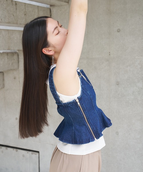 SOEMIN（ソミン）の「Denim bustier／ペプラムデニムビスチェ（その他トップス・レディース・インディゴブルー・FREE）」の17枚目の写真