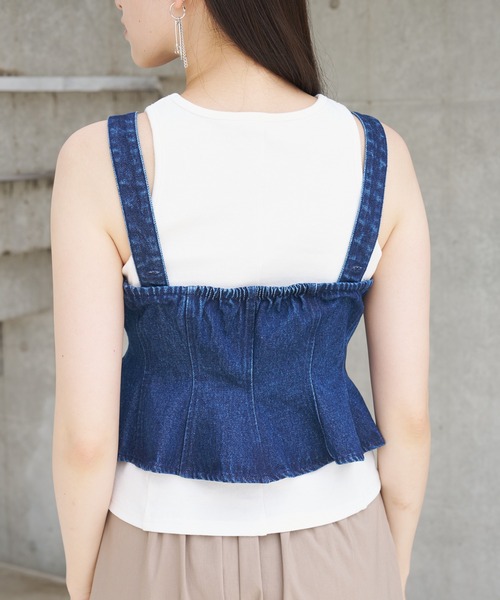 SOEMIN（ソミン）の「Denim bustier／ペプラムデニムビスチェ（その他トップス・レディース・インディゴブルー・FREE）」の19枚目の写真