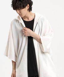 NO ID. | 【NO ID.】Linen Touch Hood Dolman Big Zip Shirt / リネン タッチ フード ドルマン ビッグ ジップ シャツ(シャツ/ブラウス)