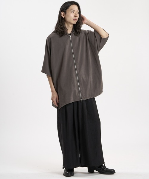 NO ID.(ノーアイディ)の「【NO ID.】Linen Touch Hood Dolman Big Zip Shirt / リネン タッチ フード ドルマン ビッグ ジップ シャツ(シャツ/ブラウス・メンズ・グレー/ブラック/ホワイト・ONE SIZE)」の21枚目の写真