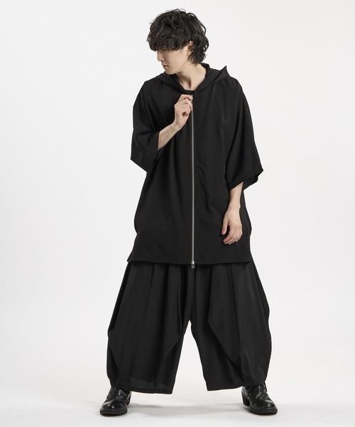 NO ID.(ノーアイディ)の「【NO ID.】Linen Touch Hood Dolman Big Zip Shirt / リネン タッチ フード ドルマン ビッグ ジップ シャツ(シャツ/ブラウス・メンズ・グレー/ブラック/ホワイト・ONE SIZE)」の19枚目の写真