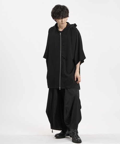 NO ID.(ノーアイディ)の「【NO ID.】Linen Touch Hood Dolman Big Zip Shirt / リネン タッチ フード ドルマン ビッグ ジップ シャツ(シャツ/ブラウス・メンズ・グレー/ブラック/ホワイト・ONE SIZE)」の20枚目の写真