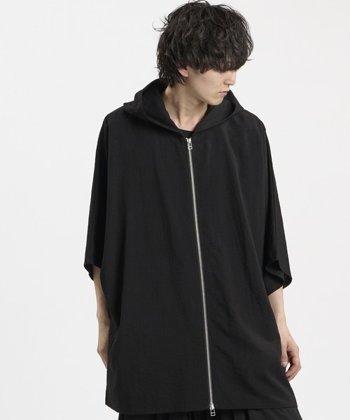 NO ID.(ノーアイディ)の「【NO ID.】Linen Touch Hood Dolman Big Zip Shirt / リネン タッチ フード ドルマン ビッグ ジップ シャツ(シャツ/ブラウス・メンズ・グレー/ブラック/ホワイト・ONE SIZE)」の18枚目の写真