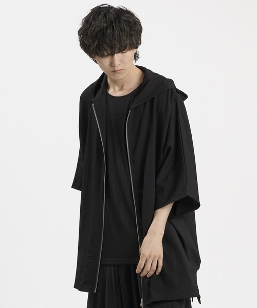 NO ID.(ノーアイディ)の「【NO ID.】Linen Touch Hood Dolman Big Zip Shirt / リネン タッチ フード ドルマン ビッグ ジップ シャツ(シャツ/ブラウス・メンズ・グレー/ブラック/ホワイト・ONE SIZE)」の15枚目の写真