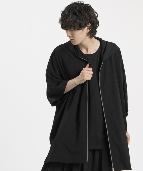 NO ID.(ノーアイディ)の「【NO ID.】Linen Touch Hood Dolman Big Zip Shirt / リネン タッチ フード ドルマン ビッグ ジップ シャツ(シャツ/ブラウス・メンズ・グレー/ブラック/ホワイト・ONE SIZE)」の16枚目の写真