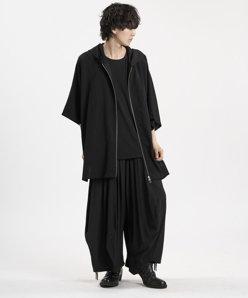 NO ID.(ノーアイディ)の「【NO ID.】Linen Touch Hood Dolman Big Zip Shirt / リネン タッチ フード ドルマン ビッグ ジップ シャツ(シャツ/ブラウス・メンズ・グレー/ブラック/ホワイト・ONE SIZE)」の11枚目の写真