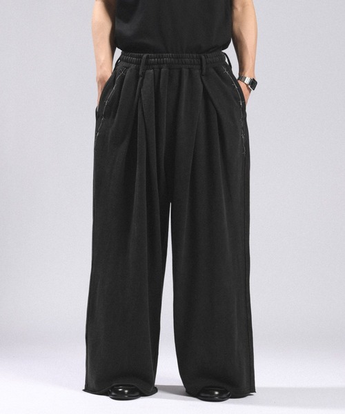 RAGEBLUE(レイジブルー)の「Barbs Stitch Sweat Wide Pants/バーブス刺繍スウェットワイドパンツ(スウェットパンツ・メンズ・ブラック/グレー・MEDIUM/LARGE)」の3枚目の写真
