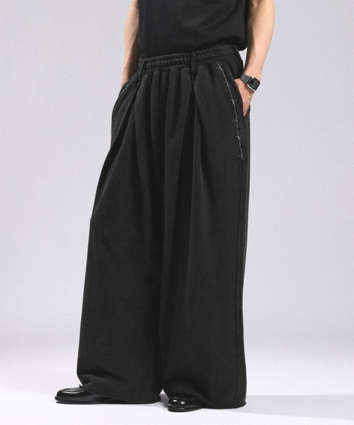 RAGEBLUE(レイジブルー)の「Barbs Stitch Sweat Wide Pants/バーブス刺繍スウェットワイドパンツ(スウェットパンツ・メンズ・ブラック/グレー・MEDIUM/LARGE)」の4枚目の写真