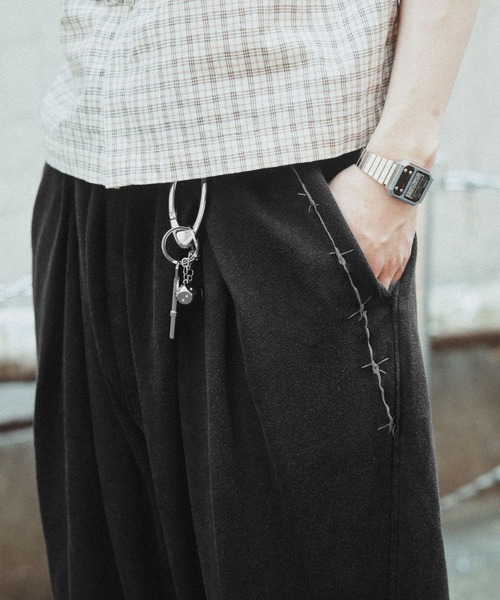 RAGEBLUE(レイジブルー)の「Barbs Stitch Sweat Wide Pants/バーブス刺繍スウェットワイドパンツ(スウェットパンツ・メンズ・ブラック/グレー・MEDIUM/LARGE)」の17枚目の写真