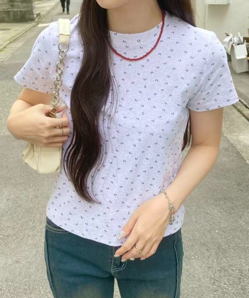 mebole(メボレ)の「ミニリボンTシャツ(Tシャツ/カットソー・レディース・グレー・FREE)」の11枚目の写真