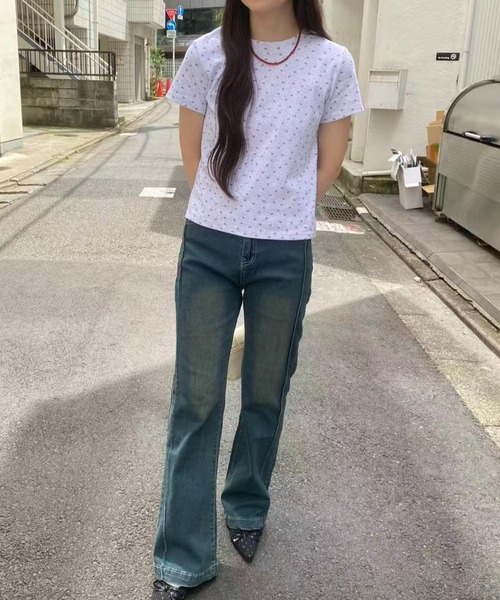 mebole(メボレ)の「ミニリボンTシャツ(Tシャツ/カットソー・レディース・グレー・FREE)」の6枚目の写真