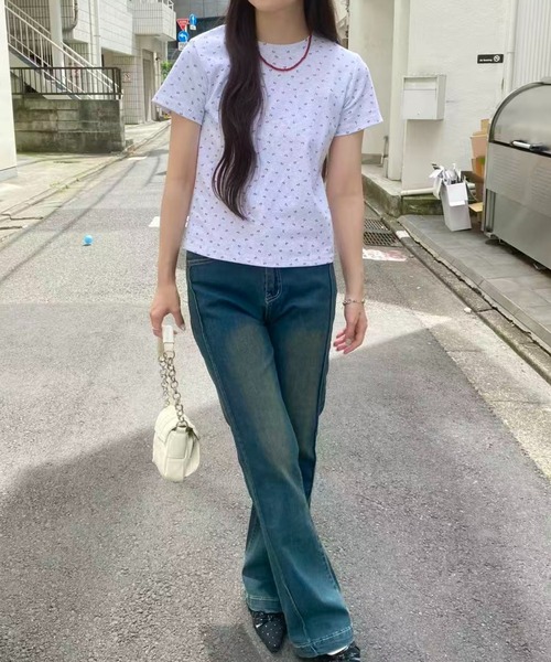 mebole(メボレ)の「ミニリボンTシャツ(Tシャツ/カットソー・レディース・グレー・FREE)」の5枚目の写真
