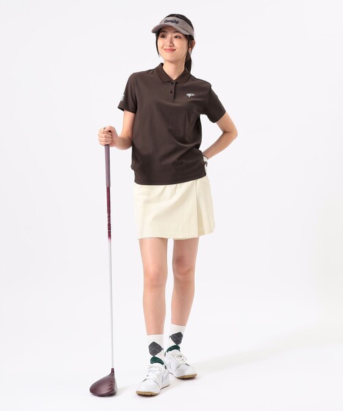 BEAMS GOLF（ビームスゴルフ）の「ORANGE LABEL / 撥水 ストレッチツイル ラップキュロット（スカート・レディース・ホワイト系その他5/グリーン/ブラウン・LARGE/MEDIUM/SMALL）」の4枚目の写真