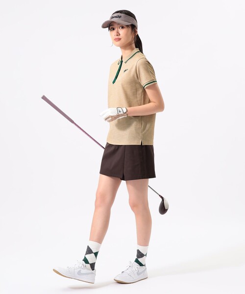 BEAMS GOLF（ビームスゴルフ）の「ORANGE LABEL / 撥水 ストレッチツイル ラップキュロット（スカート・レディース・ホワイト系その他5/グリーン/ブラウン・LARGE/MEDIUM/SMALL）」の6枚目の写真