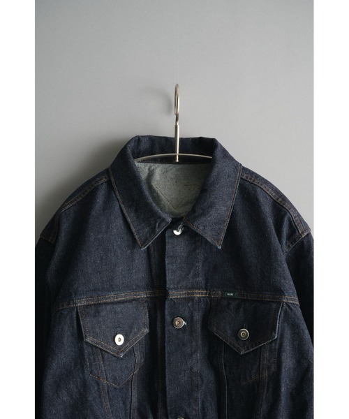 NAM(ナム)の「Accordion Jacket - One Wash(デニムジャケット・メンズ・インディゴブルー・1/2)」の2枚目の写真