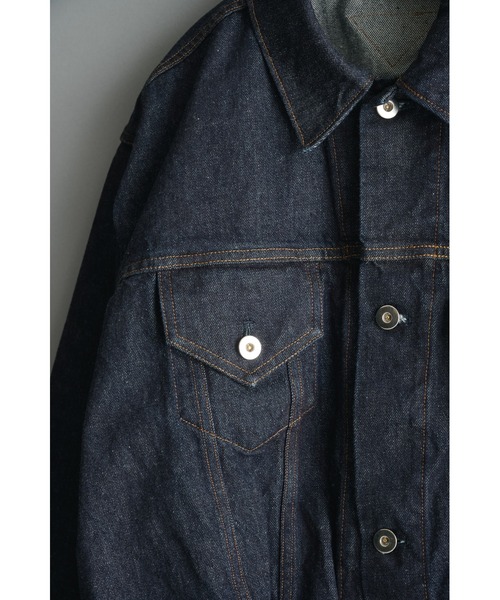 NAM(ナム)の「Accordion Jacket - One Wash(デニムジャケット・メンズ・インディゴブルー・1/2)」の3枚目の写真