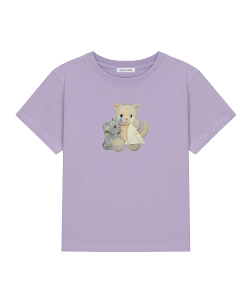 ARIGHTANGLE(アライトアングル)の「CAT DOLL CROP TEE (3 COLOR)(Tシャツ/カットソー・レディース・スカイブルー/レッド/パープル・FREE)」の4枚目の写真
