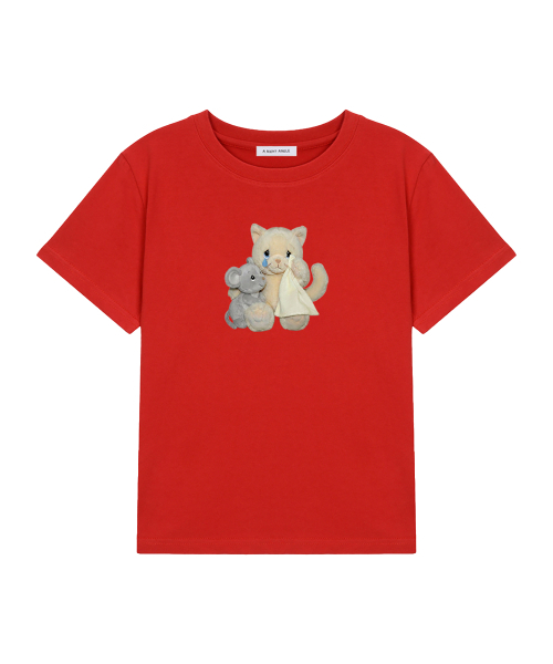 ARIGHTANGLE(アライトアングル)の「CAT DOLL CROP TEE (3 COLOR)(Tシャツ/カットソー・レディース・スカイブルー/レッド/パープル・FREE)」の5枚目の写真