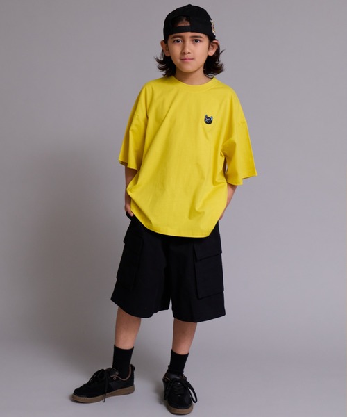 PAIRMANON STREET（ペアマノンストリート）の「【90-160cm】【綿100%】ネコ 刺繍 半袖 Tシャツ【PAIRMANON STREET】（Tシャツ/カットソー・キッズ・ピンク/ブルー/イエロー/ブラウン/オフホワイト/ブラック・130/110/120/150/100/140/160/90）」の18枚目の写真