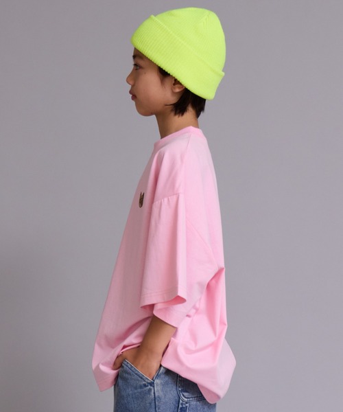 PAIRMANON STREET（ペアマノンストリート）の「【90-160cm】【綿100%】ネコ 刺繍 半袖 Tシャツ【PAIRMANON STREET】（Tシャツ/カットソー・キッズ・ピンク/ブルー/イエロー/ブラウン/オフホワイト/ブラック・130/110/120/150/100/140/160/90）」の17枚目の写真