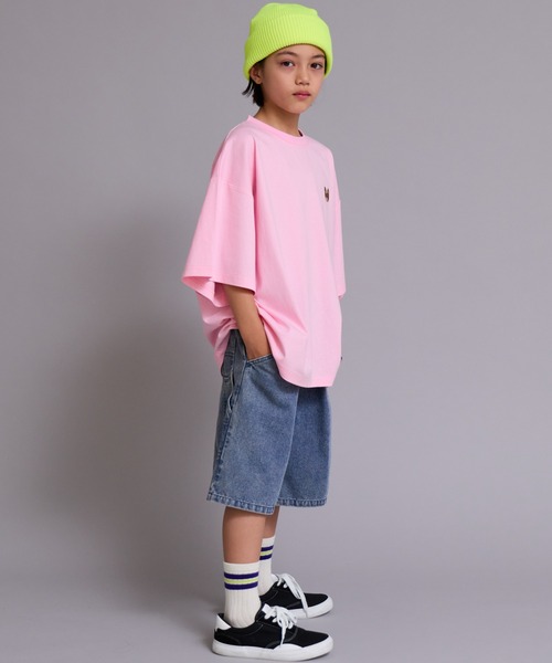 PAIRMANON STREET（ペアマノンストリート）の「【90-160cm】【綿100%】ネコ 刺繍 半袖 Tシャツ【PAIRMANON STREET】（Tシャツ/カットソー・キッズ・ピンク/ブルー/イエロー/ブラウン/オフホワイト/ブラック・130/110/120/150/100/140/160/90）」の15枚目の写真