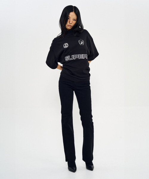 WORLDDILEMA(ワールドジレンマ)の「MOCK NECK EMBLEM HALF T-SHIRTS (BLACK)(Tシャツ/カットソー・レディース・ブラック・FREE)」の8枚目の写真