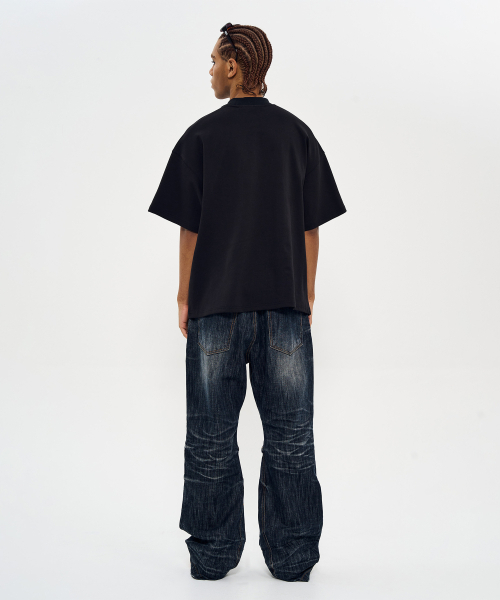 WORLDDILEMA(ワールドジレンマ)の「MOCK NECK EMBLEM HALF T-SHIRTS (BLACK)(Tシャツ/カットソー・レディース・ブラック・FREE)」の9枚目の写真